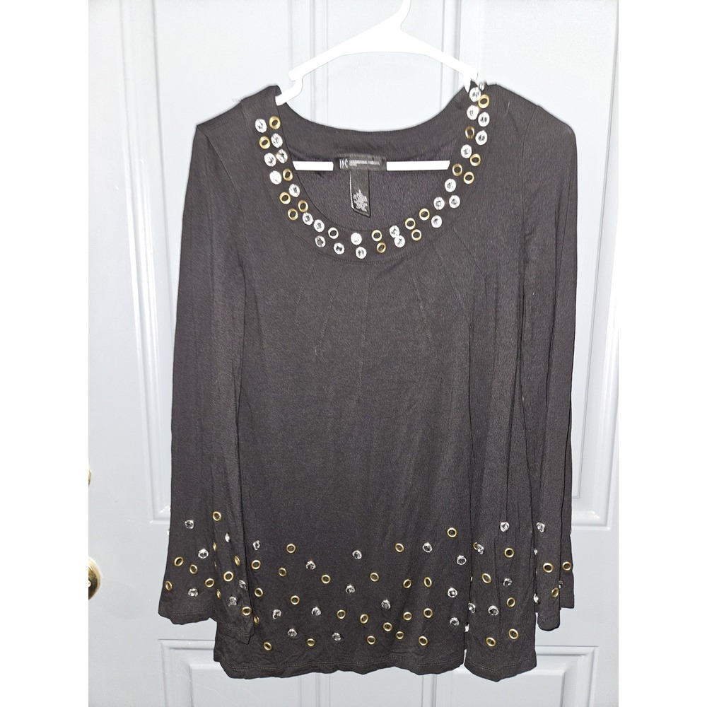 Small INC International Concepts Petite Jeweled Top‎ NWOT